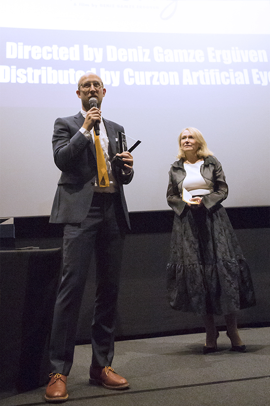 Danny James, from Curzon Artificial Eye,  received the 3rd prize for the film Mustang